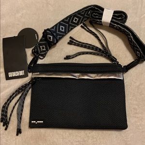 Go dash dot.  Crossbody Black/Silver